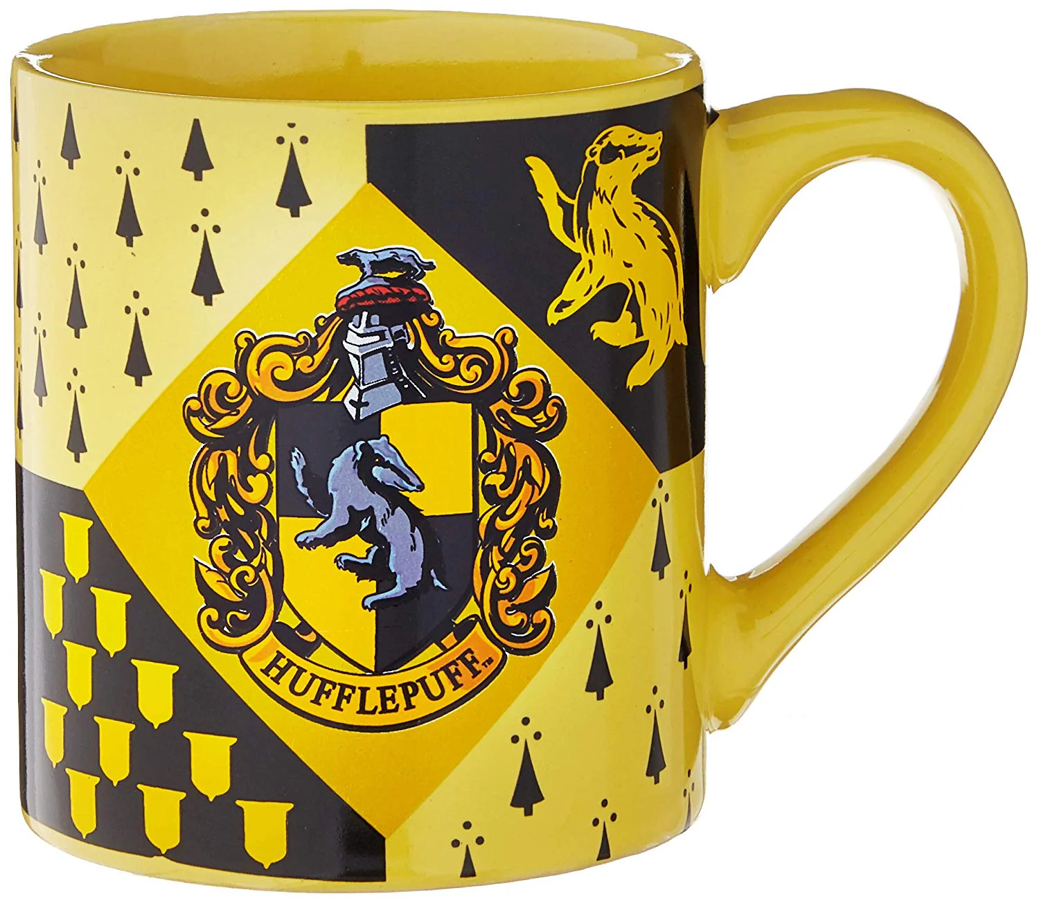 Harry Potter Hufflepuff House Crest Ceramic Mug 14-Ounces Silver Buffalo - Image 1