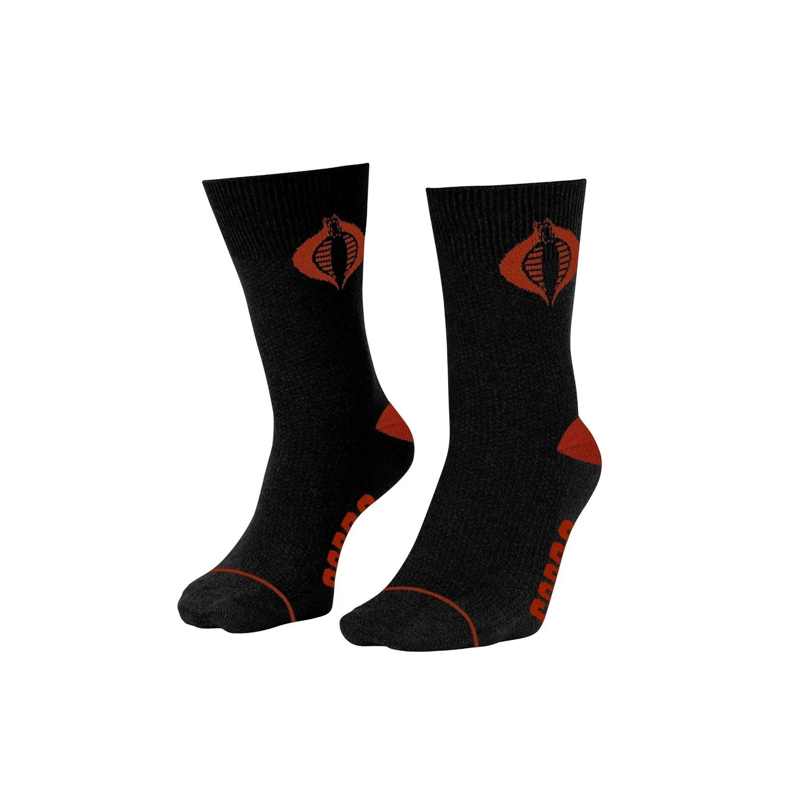 Hasbro G.I. Joe Cobra Symbol Black and Red Crew Socks - Image 1