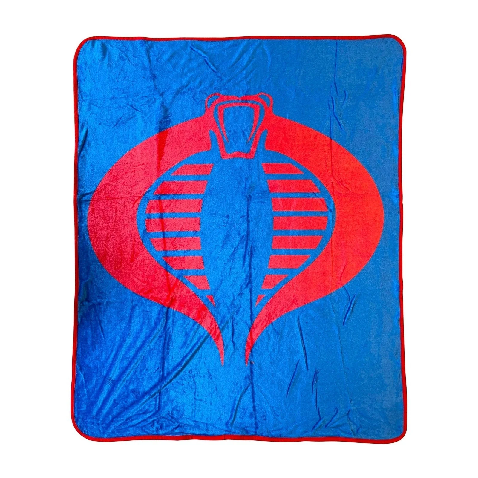 Hasbro G.I. Joe Cobra Symbol Blue 80's Cartoon Throw Blanket - Image 1