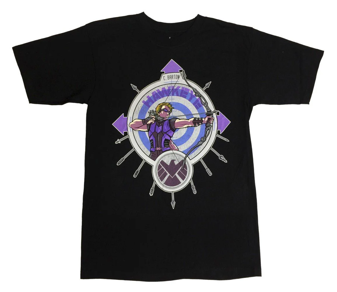 Hawkeye Shielded Marvel Comics Adult T-Shirt - Image 1