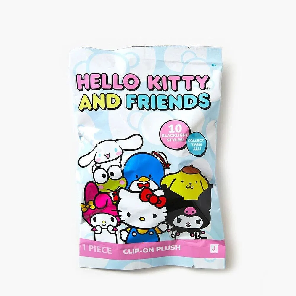 Hello Kitty and Friends 3" Blacklight Plush Clip-On Hanger Keychain Blind Pack - 1 Random - Image 1