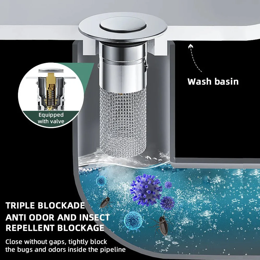 Pop-up Anti Clogging Drain Sink Strainer Filter - Image 2