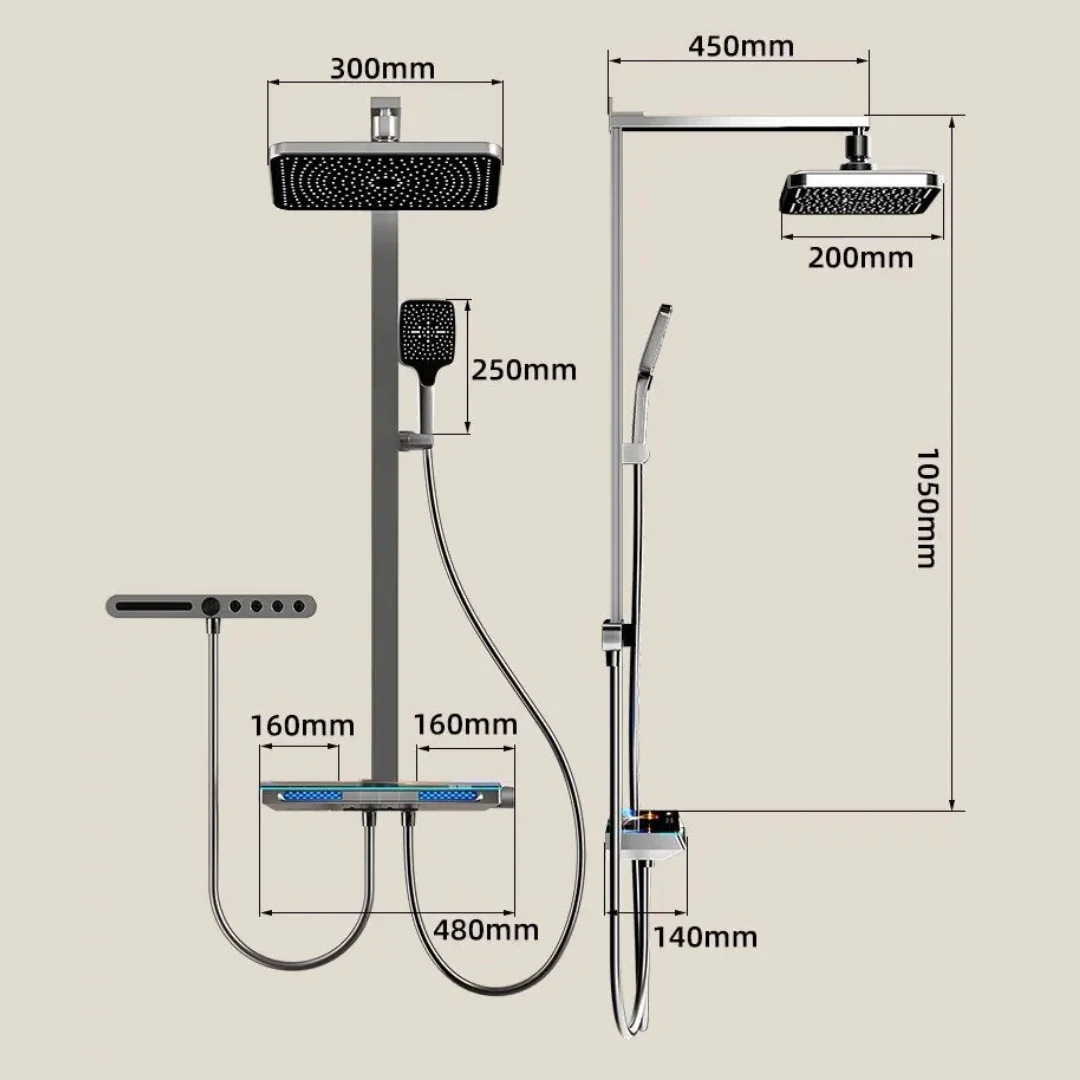 Thermostatic Rainfall Aura Shower Set - Image 3