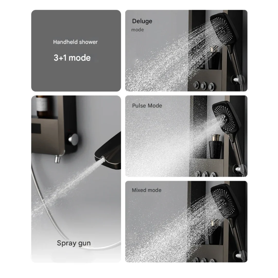 Smart Digital Display Elegant Rainfall Shower Set - Image 2