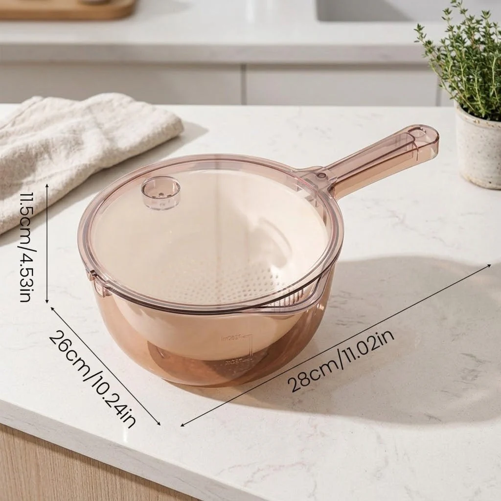 Dual-Layer Spinning Vegetable Washing Strainer - Image 3