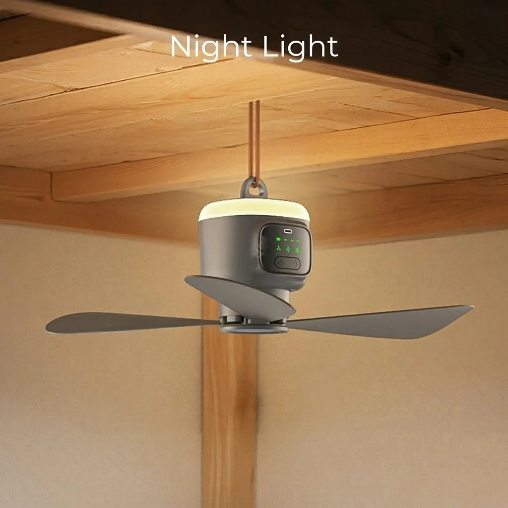 Home Cool Portable Rechargeable RC Hanging Fan Lamp - Image 2