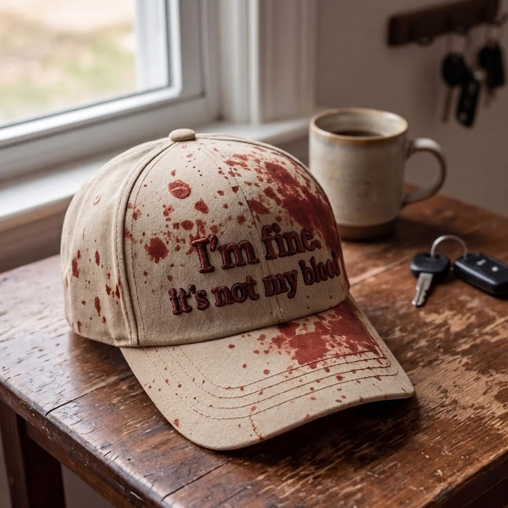 I'm Fine Not My Blood Funny Hat - Image 3