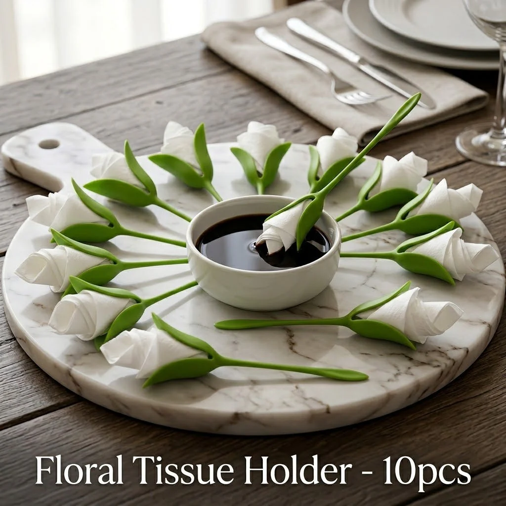 Lily Flower Napkin Tissue Holder Set - Image 3