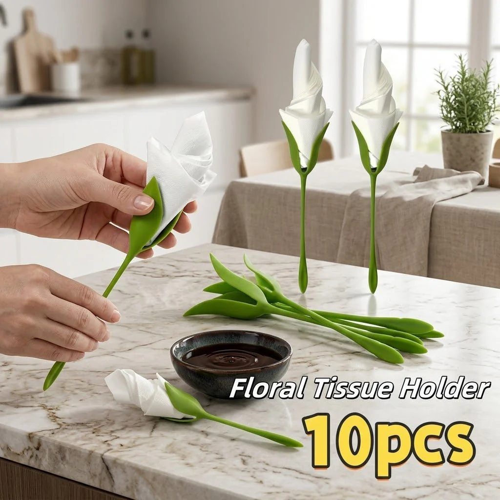 Lily Flower Napkin Tissue Holder Set - Image 2