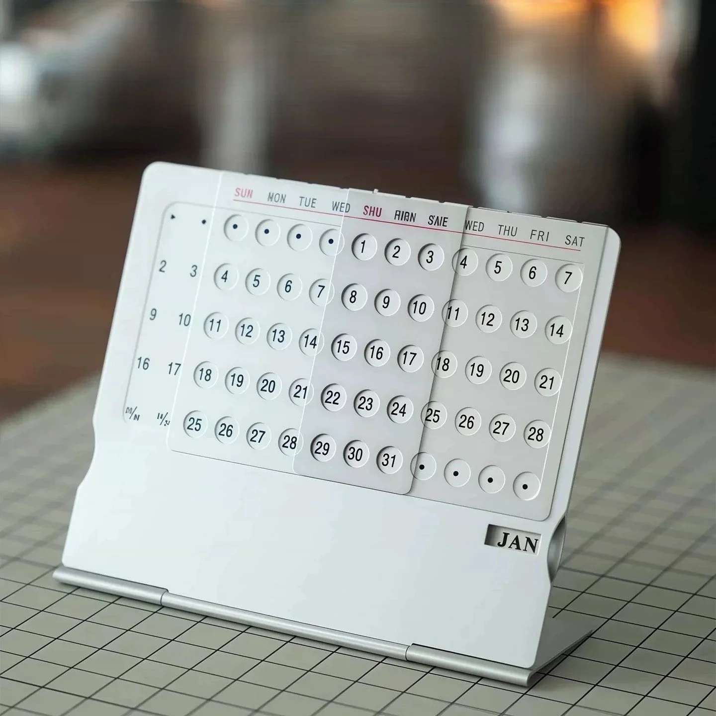 Aluminum Rotating Dial Perpetual Desk Calendar - Image 2