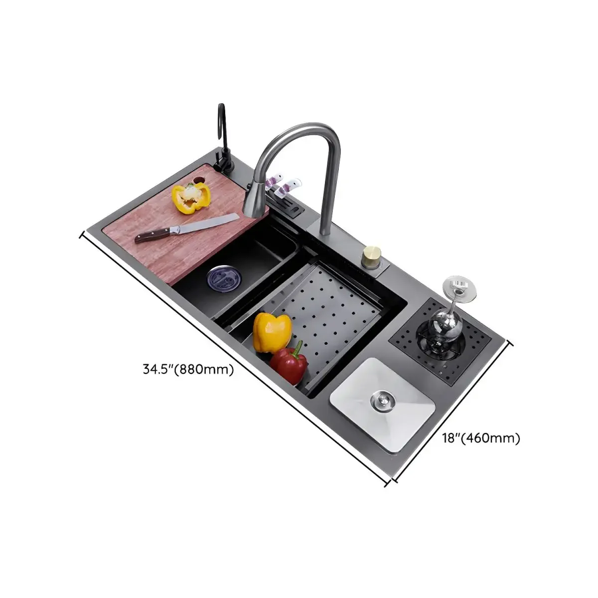 Smart Nano Technology Large Rain Waterfall Kitchen Sink - Image 3