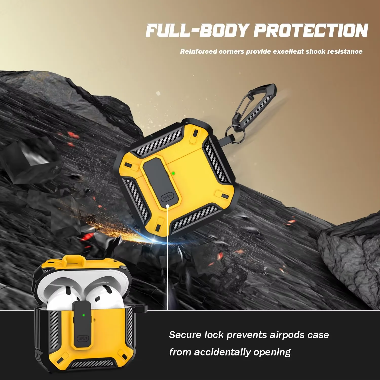 Shock Shield Keychain AirPods Case - Image 2