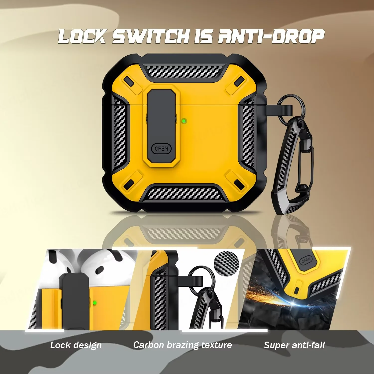 Shock Shield Keychain AirPods Case - Image 3