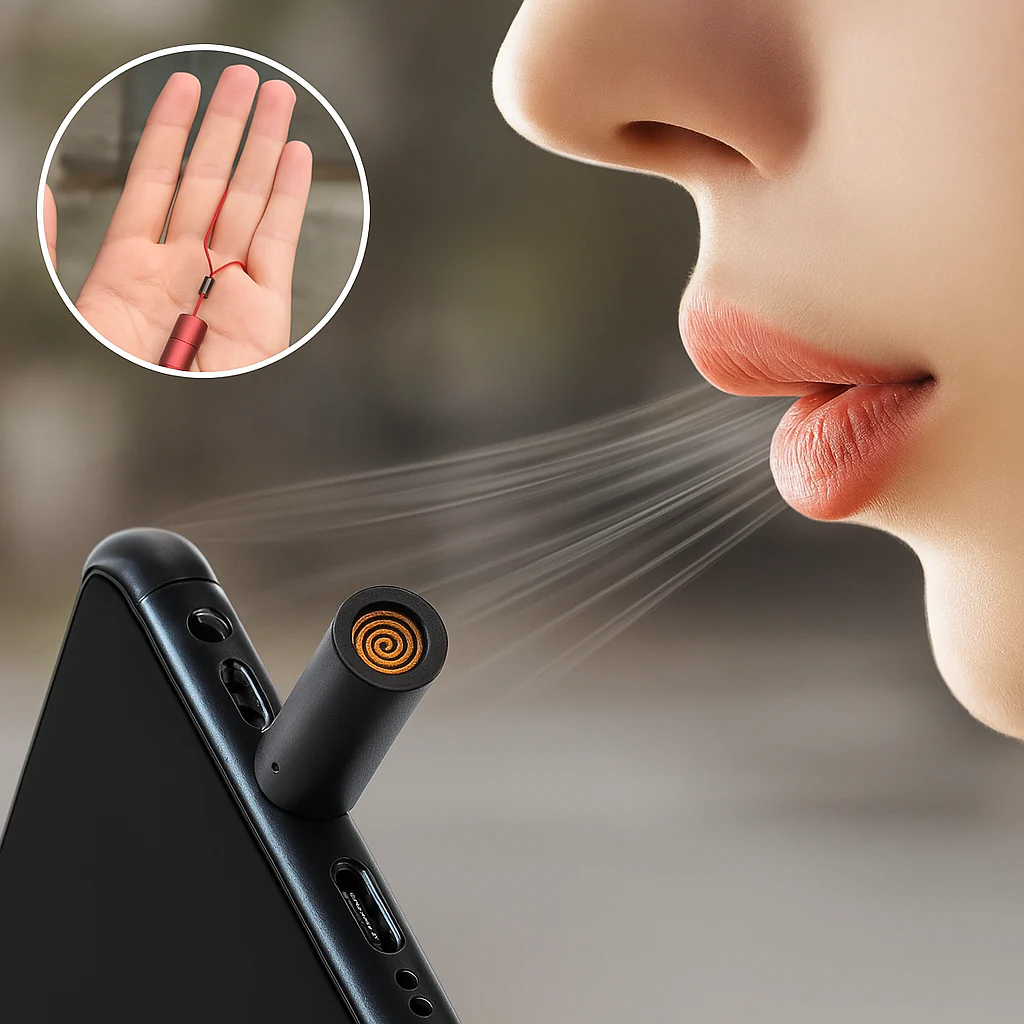 Heat Coil Breath Trigger Windproof Phone Lighter - Image 1