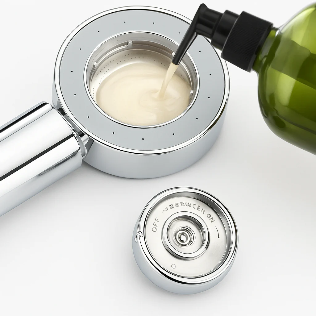 Double-Sided High Pressure Soap Dispensing Shower Head