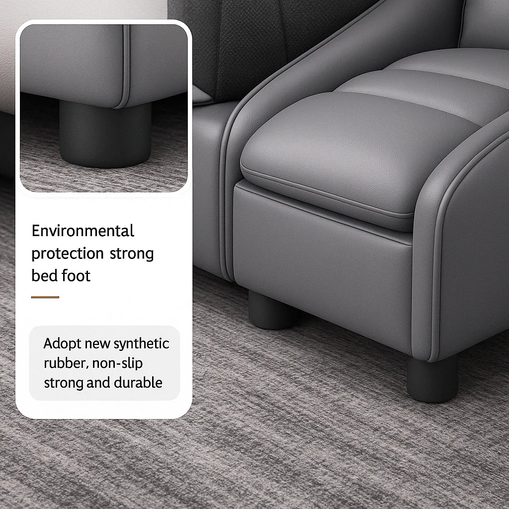 Massage System Smart Hidden Storage Leather Elegant Bed - Image 3