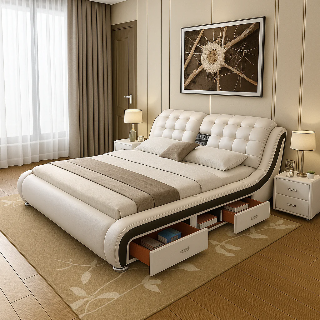 Ultimate Comfort Leather Smart Massager Bed - Image 1