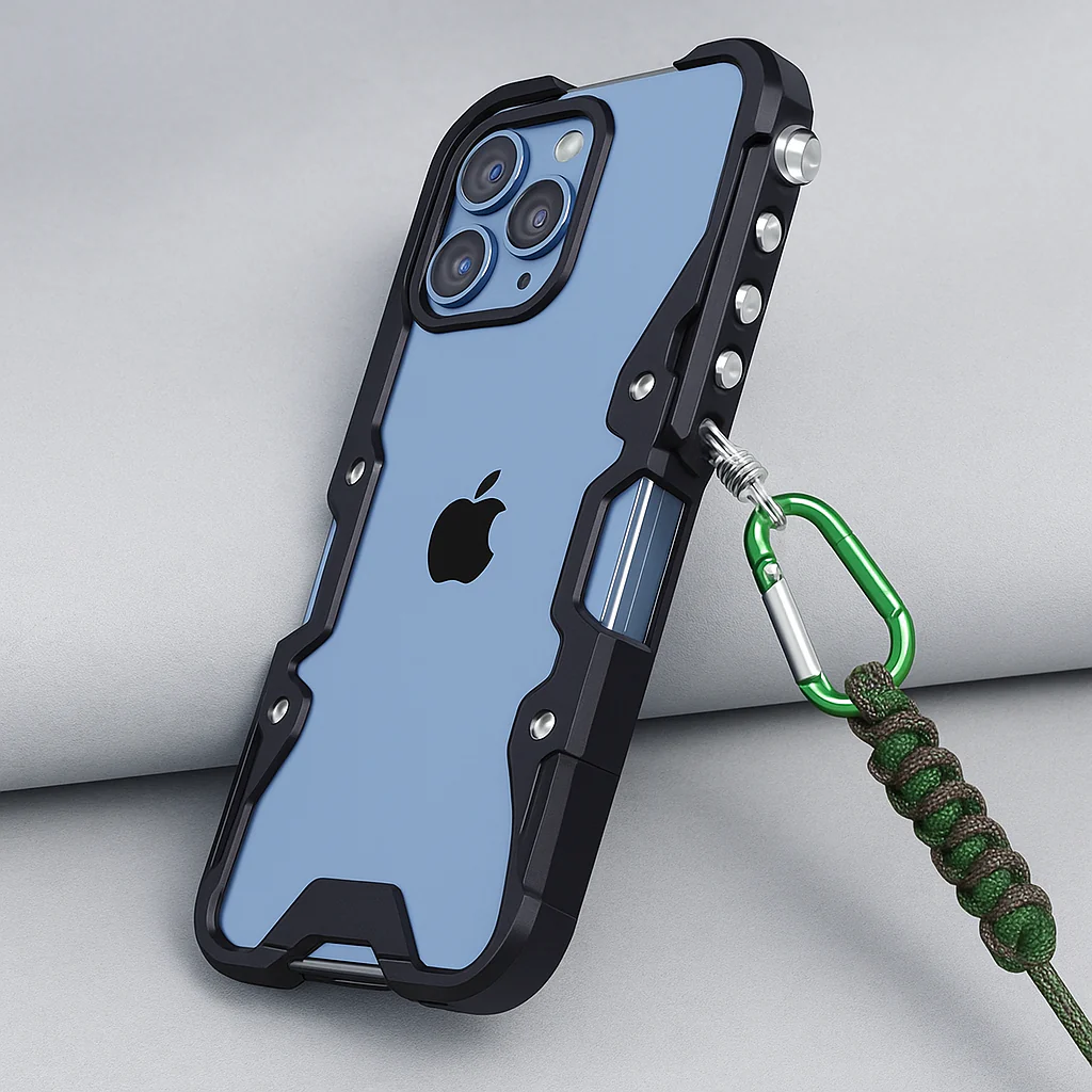 Tactical Grip Shockproof Alloy Frame iPhone Case - Image 1