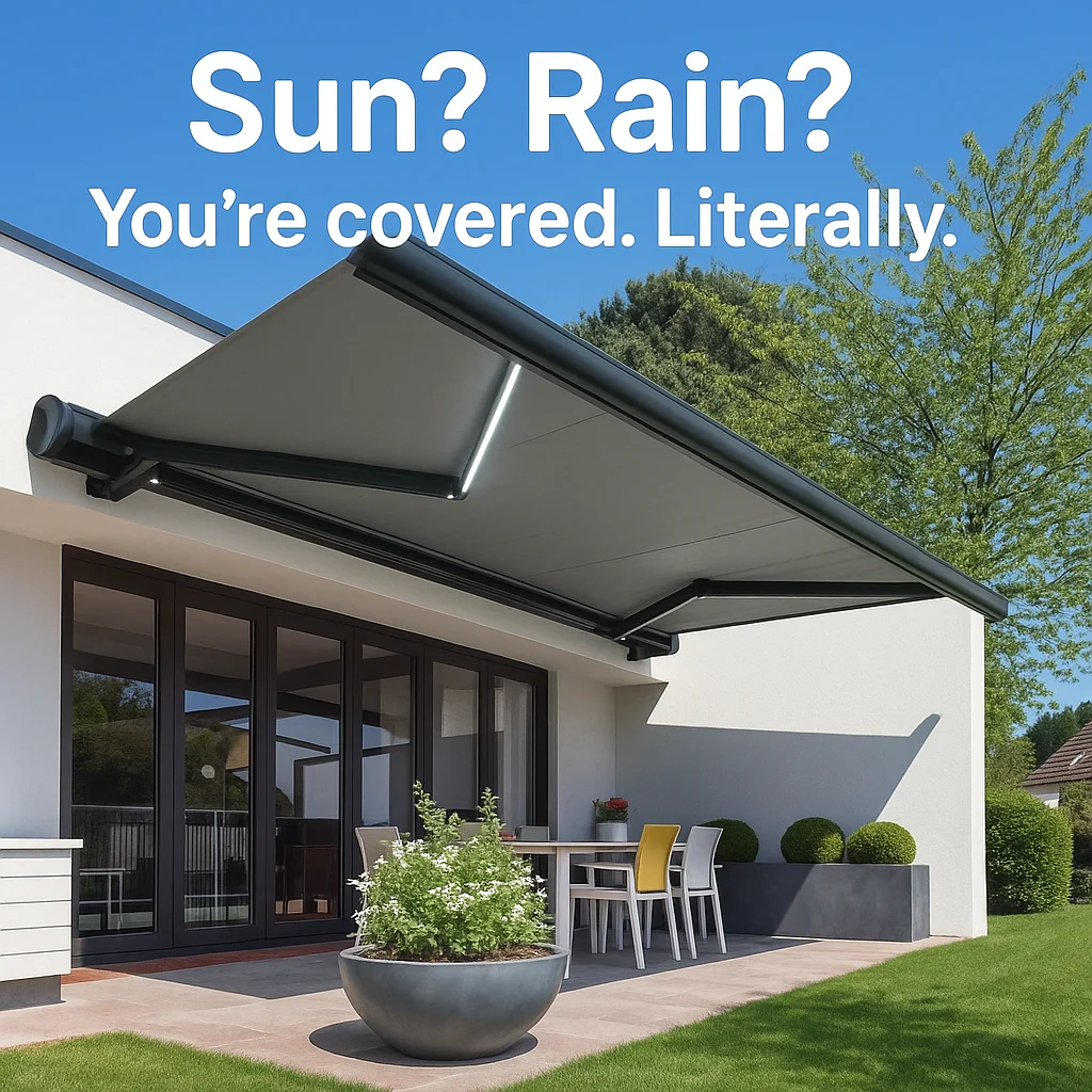 Wall-Mounted Electric Retractable Heavy-Duty Waterproof Outdoor Sunshade - Image 2