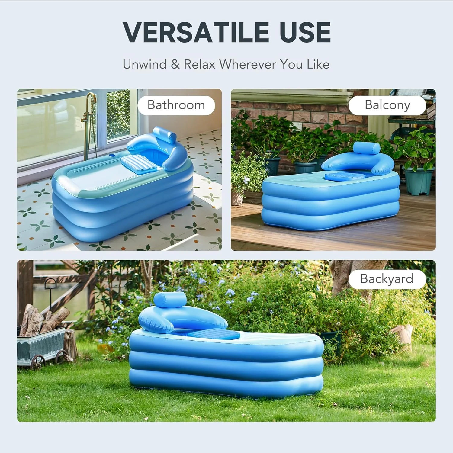Portable Inflatable Spa Relaxing Full Bathtub - Image 2