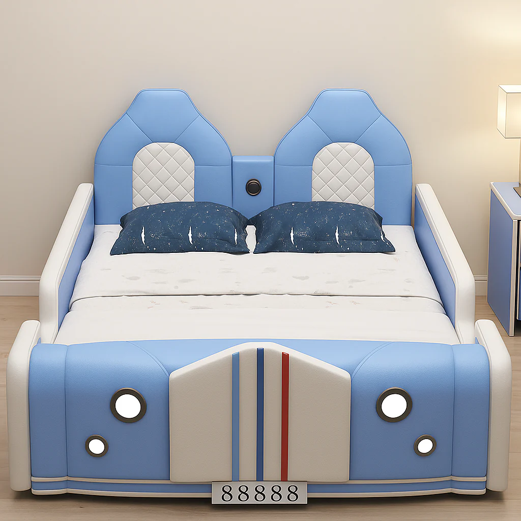 Classic Car Style Built-In Speaker Kids Bed - Image 2
