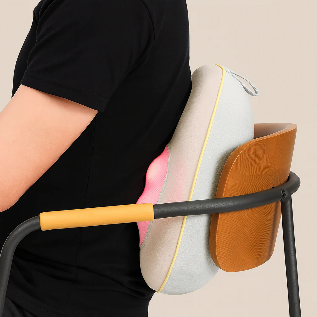 Ergonomic Back Support Heated Vibration Massager - Image 2