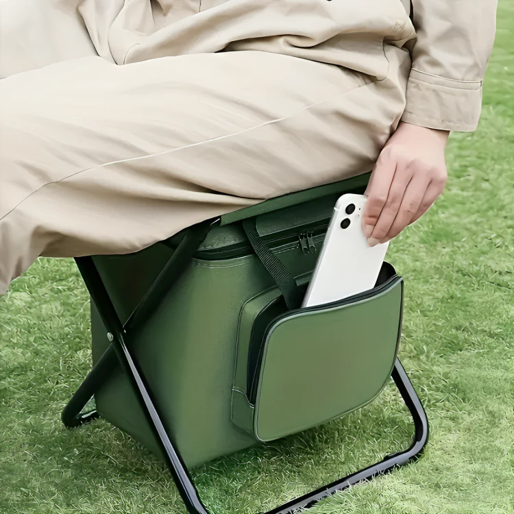 Built-in Cooling Bag Portable Folding Outdoor Stool - Image 2