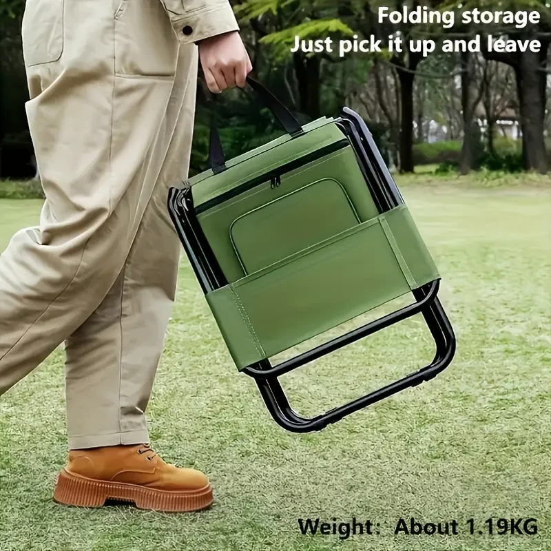 Built-in Cooling Bag Portable Folding Outdoor Stool - Image 3