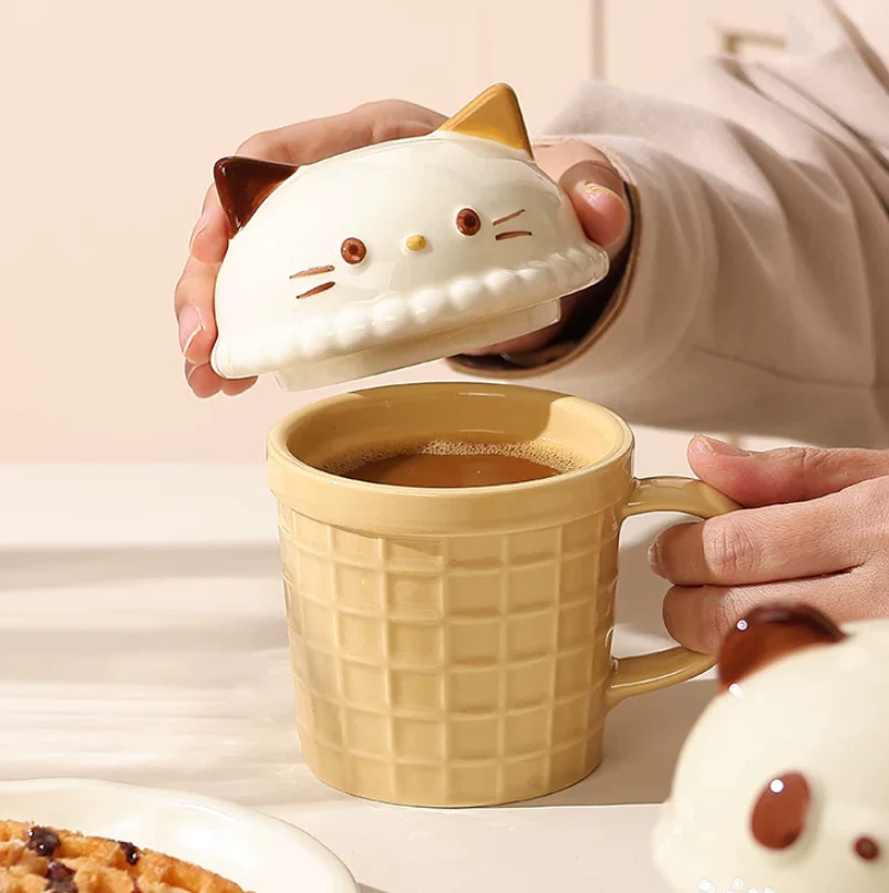 Cartoon Ice Cream Animal Ceramic Mug - Image 2
