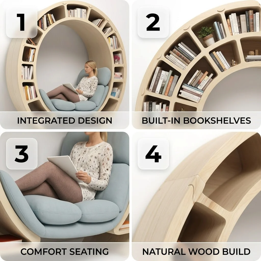 Reading Orbit Bookshelf Nook Chair - Image 2
