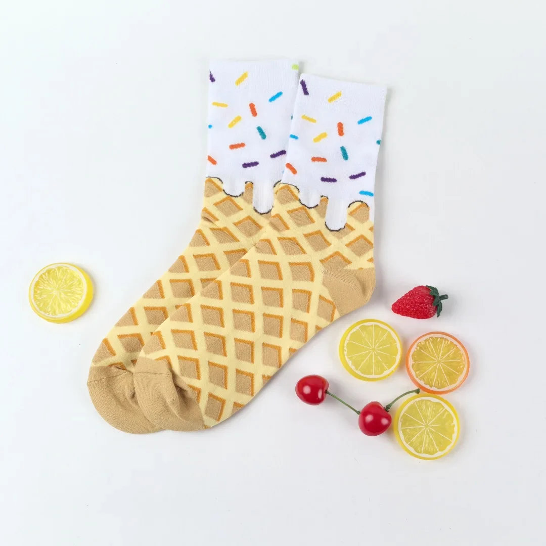 Ice Cream Waffle Pattern Socks - Image 3