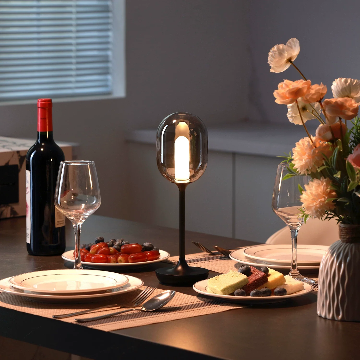 Oval Glow Glass LED Table Lamp - Image 2