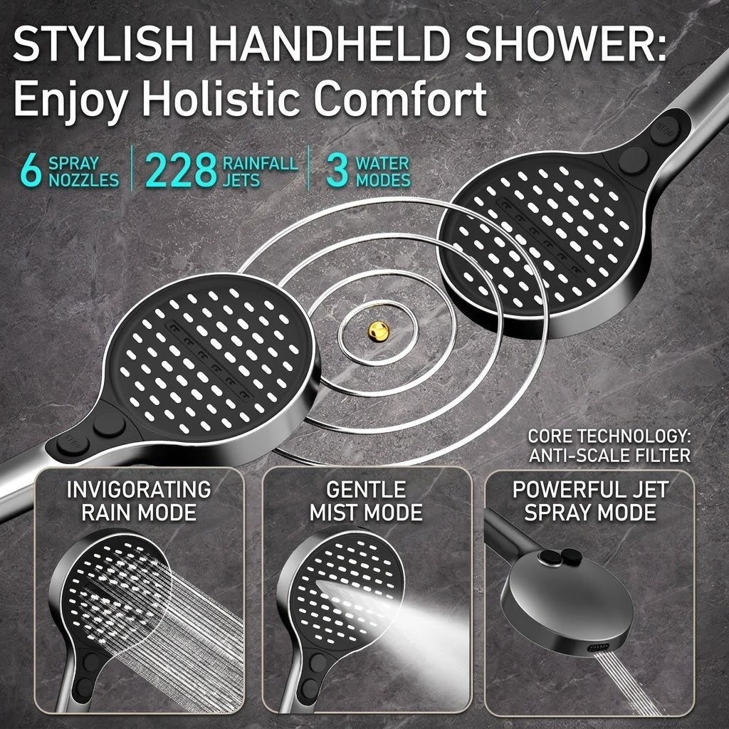 Goccera Thermostatic Rainfall Multifunctional Shower System - Image 3