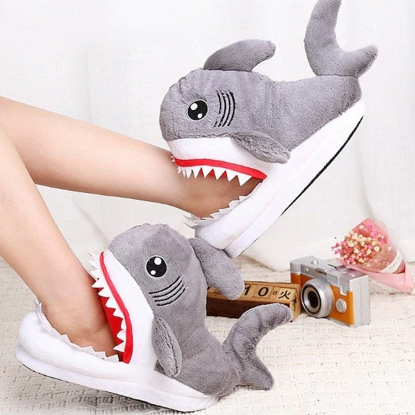 Shark Furry Indoor Slippers - Image 1