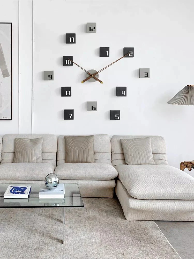 Nordic Creative Self Adhesive Wooden Wall Clock - Image 3