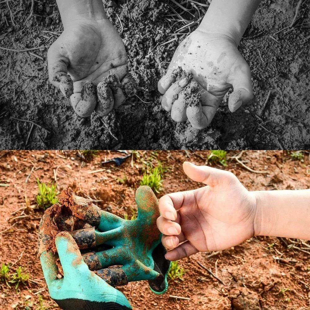 Garden Rubber Gloves with Fingertips Claws - Image 2