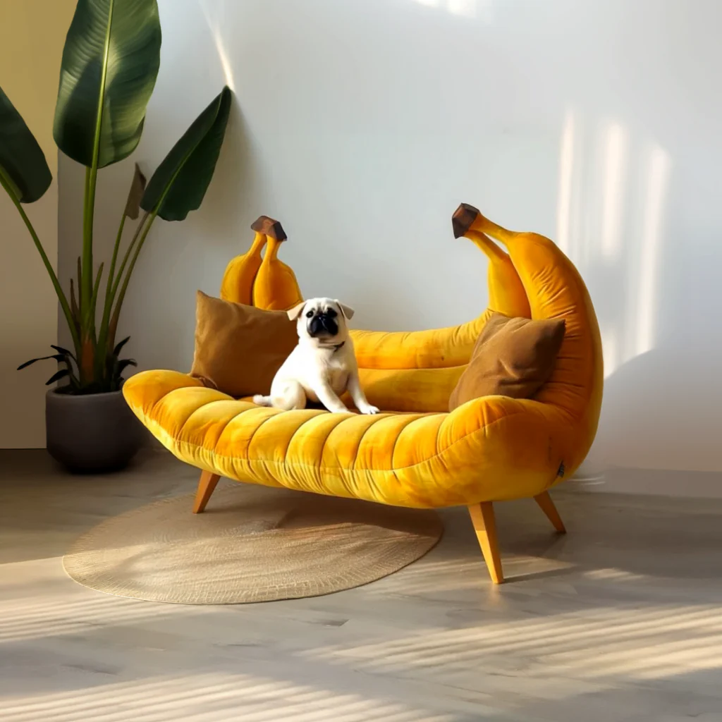 Yellow Banana Inspired Modern Simple Sofa - Image 1