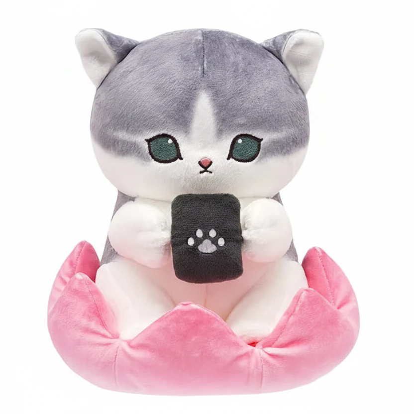 Mofusand Flower Bed Cat Plush 9" - Image 1
