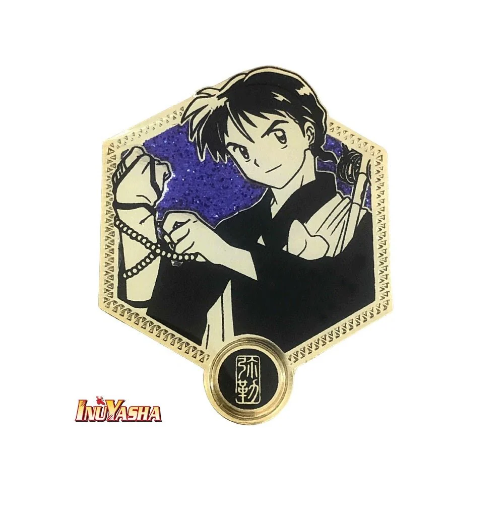 Inuyasha Miroku Golden Series Anime Enamel Pin Set - Image 1