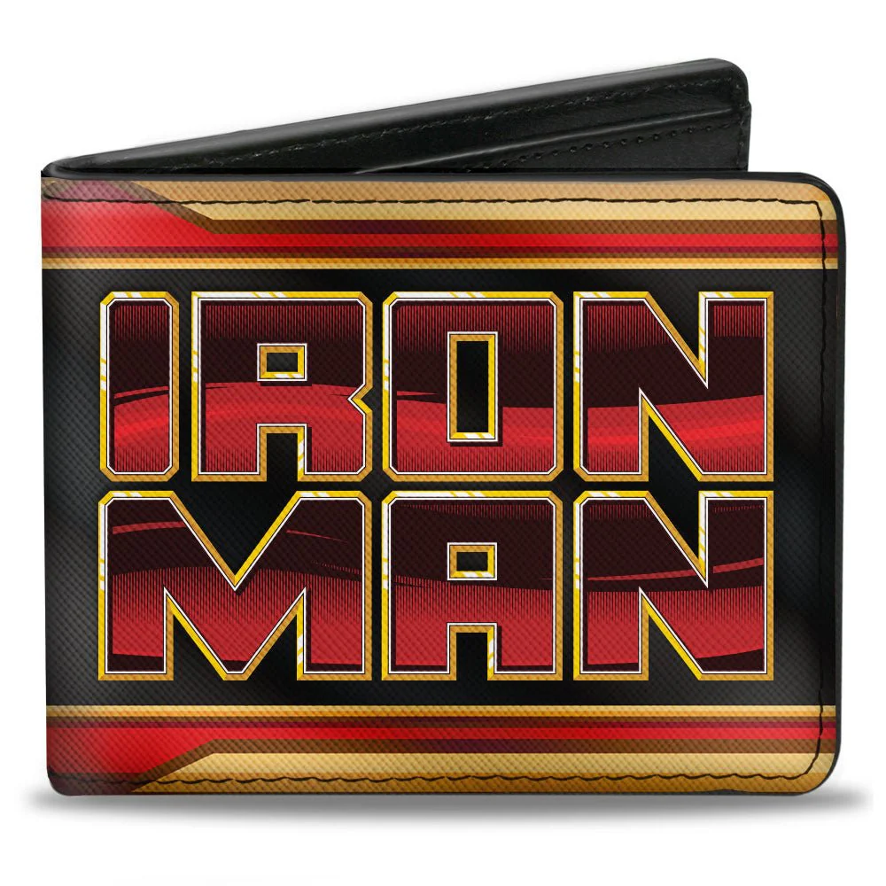 Iron Man Text Arc Reactor Marvel BI Fold Wallet - Image 1