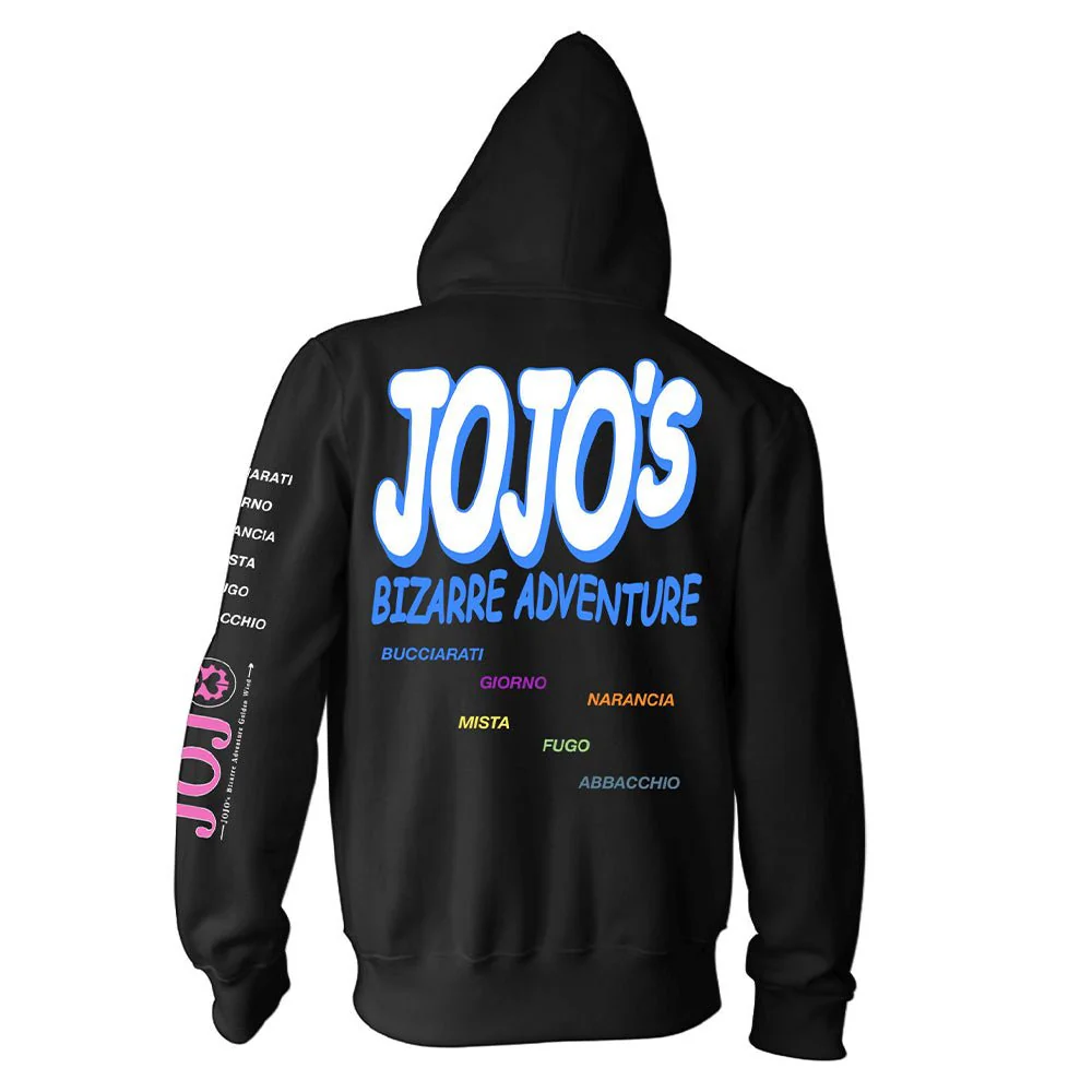 JoJo's Bizarre Adventure Character Bubbles - Front Back & Sleeve Print - Licensed Adult Zip Up Hoodie - Image 2