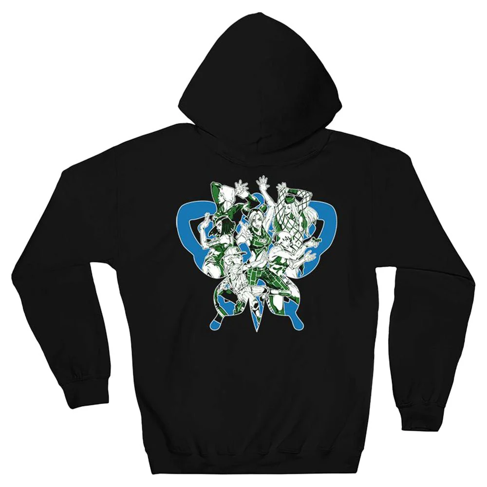 JoJo's Bizarre Adventure Jolyne Cujoh Green & White - Front & Back Print - Licensed Adult Hoodie - Image 2