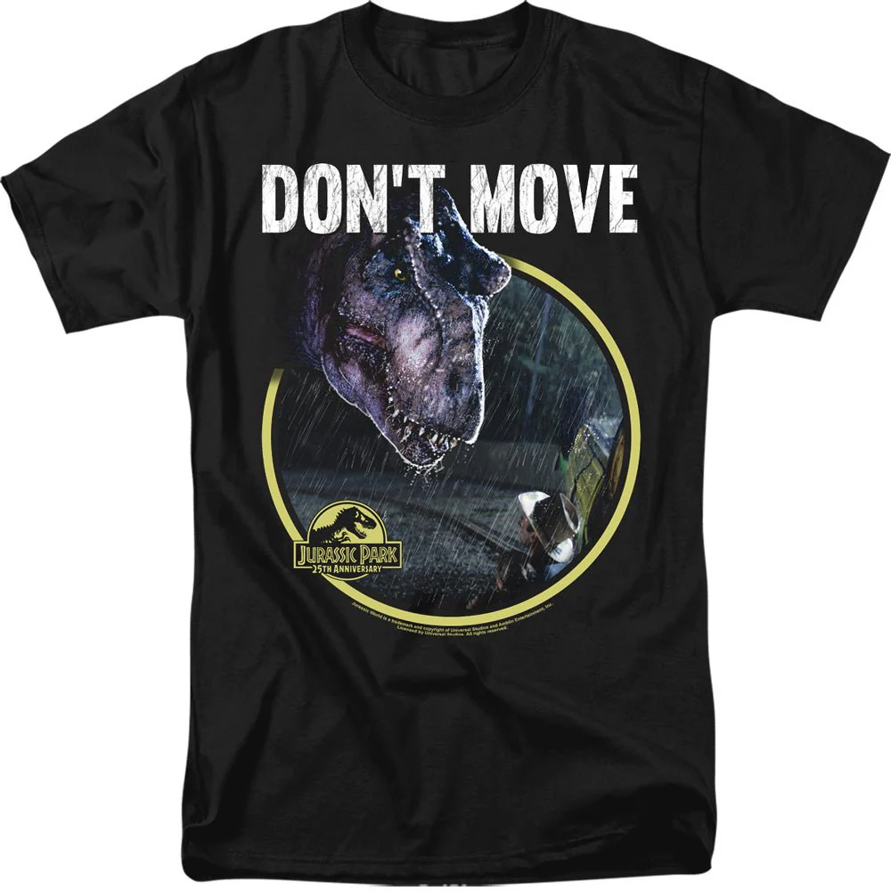 Jurassic Park Movie Dont Move Adult T-Shirt - Image 1