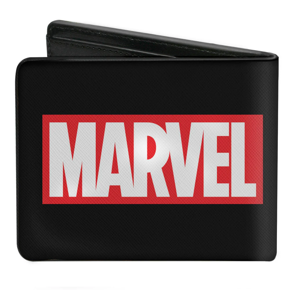 Marvel Comics Logo Brick Black Red White Bifold Wallet - Image 2