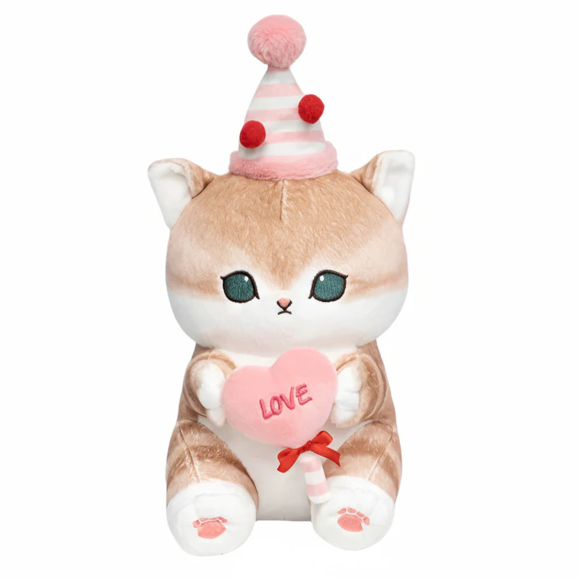Mofusand Heart Lollipop Cat Plush 9" - Image 1