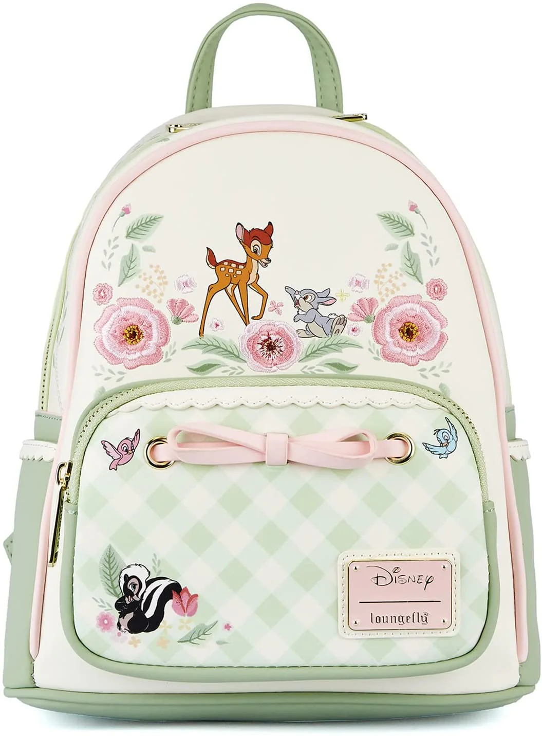 Loungefly Disney Bambi Springtime Gingham Womens Double Strap Shoulder Bag Purse