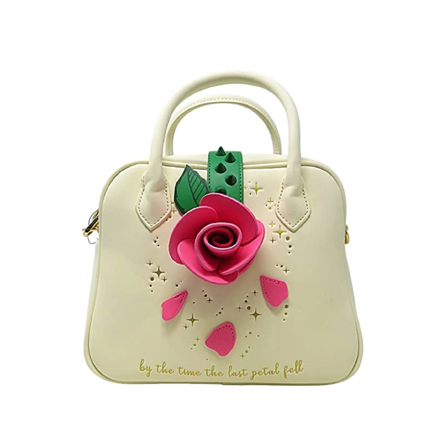 Loungefly Disney Beauty and the Beast Rose Crossbody Faux Leather Bag - Image 1