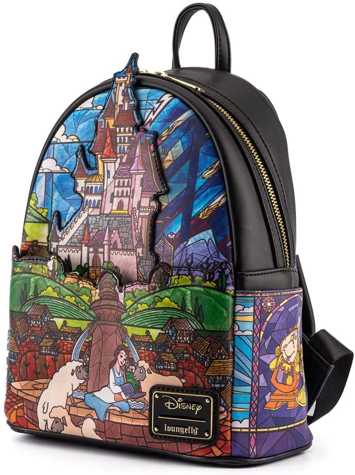 Loungefly Disney Princess Castle Series Belle Womens Double Strap Shoulder Bag Purse - Image 1