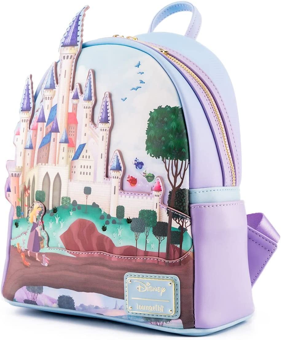 Loungefly Disney Princess Castle Series Sleeping Beauty Womens Double Strap Shoulder Bag Purse Backpack - Image 2