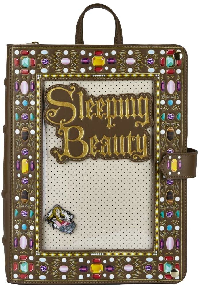 Loungefly Disney Sleeping Beauty Collector Pin Womens Double Strap Shoulder Bag Purse Backpack - Image 1